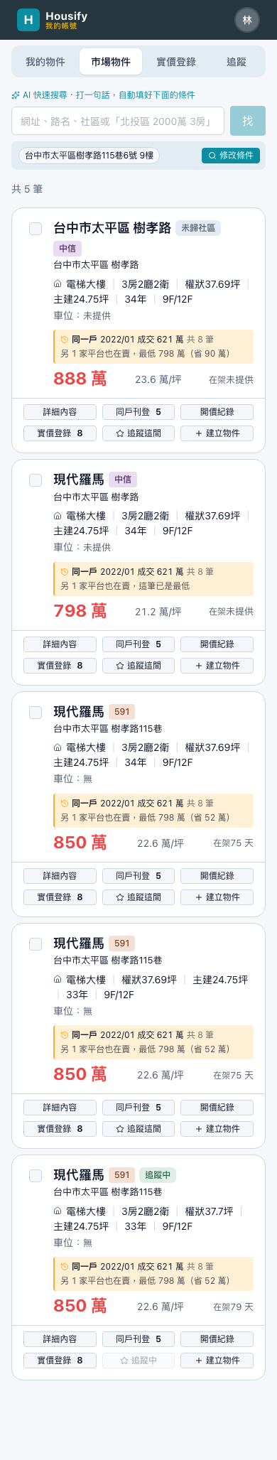 這一戶現在誰在賣、各開多少