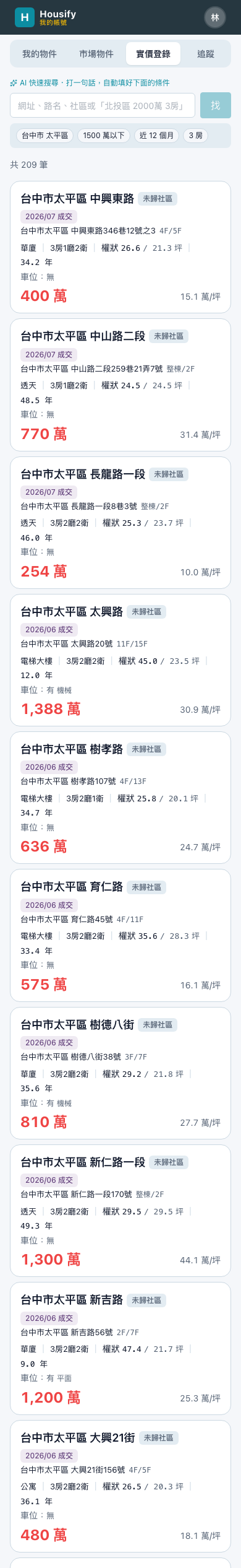 同樣的條件,看成交行情